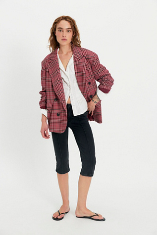 Dean Double-Breasted Blazer Jacket by Free People in Pink, Size: XS