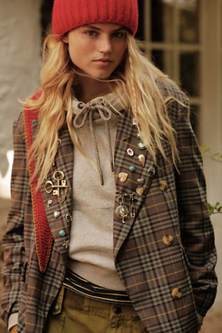 Dean Double-Breasted Blazer Jacket at Free People in Yellow Combo, Size: Large