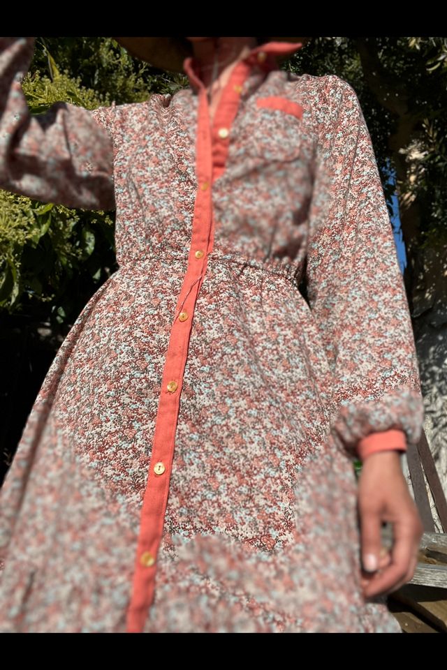 1960s Floral Prairie Dress #3