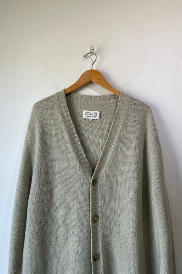 Maison Margiela Light Green-Grey Knit Wool Cardigan Selected by The Curatorial Dept. #1