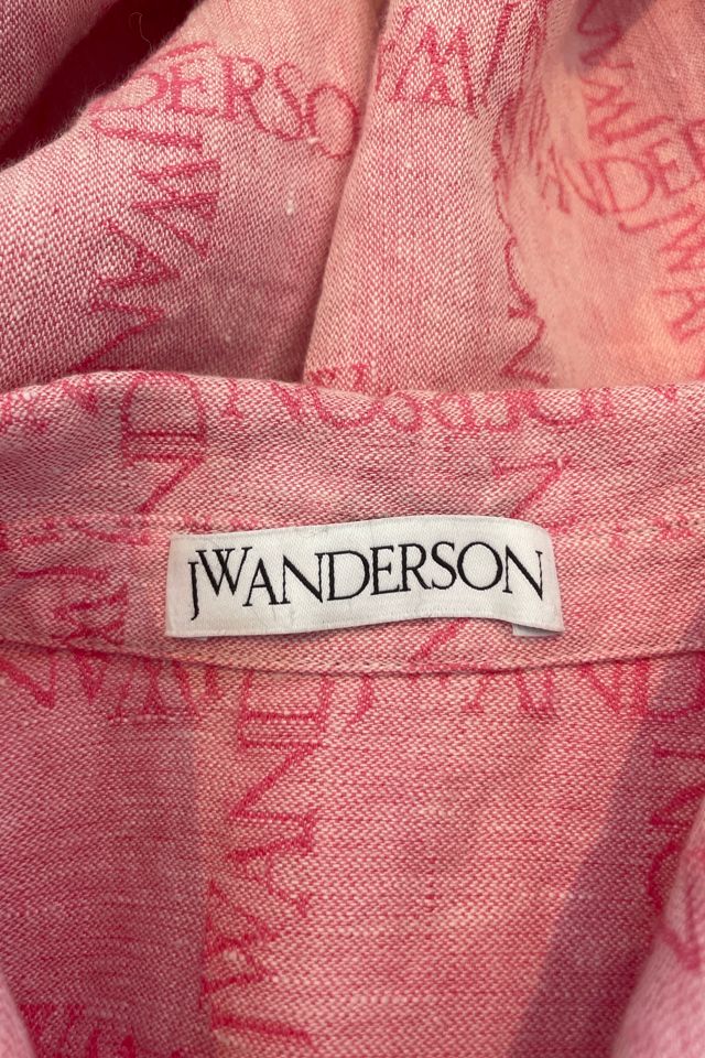 JW Anderson Pink Logo Linen Shirt Dress Selected by The Curatorial Dept. #3