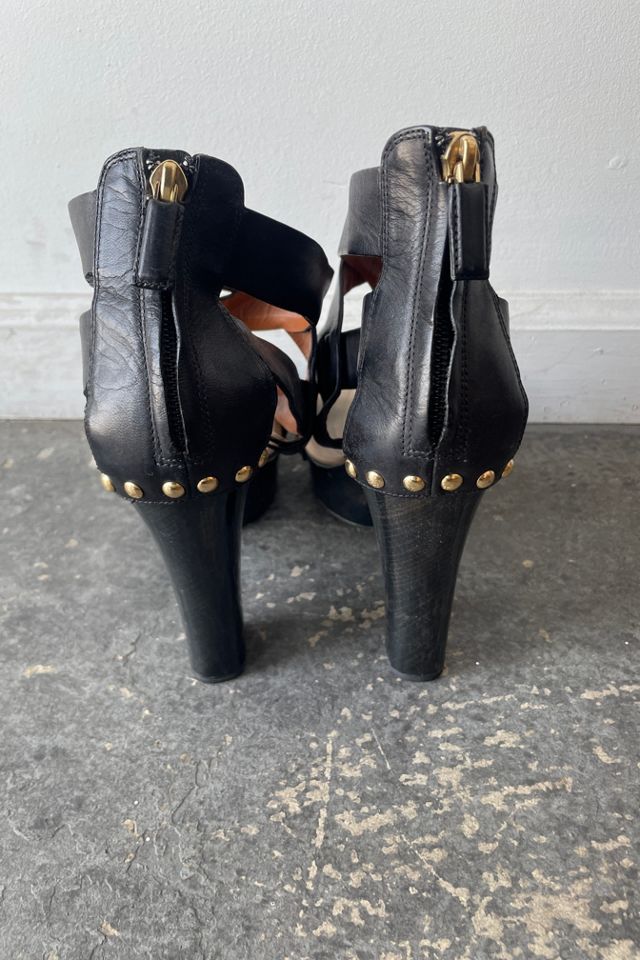 Givenchy Black Platform Gold Studded Strappy Heels Selected by The Curatorial Dept. #2