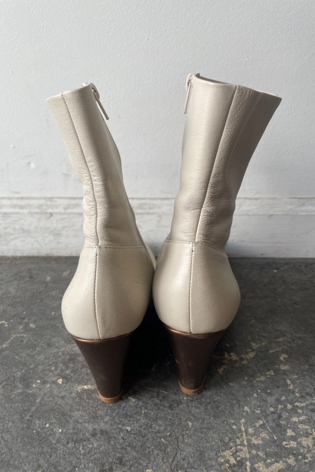 Rachel Comey White Leather Wedge Booties Size 7 Selected by The Curatorial Dept. #2