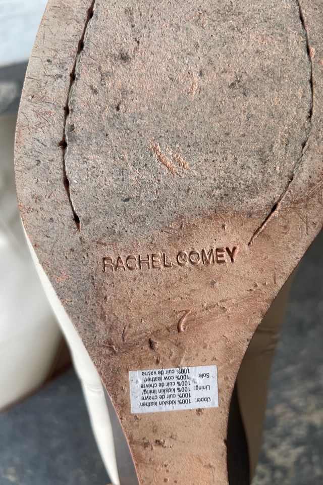 Rachel Comey White Leather Wedge Booties Size 7 Selected by The Curatorial Dept. #3
