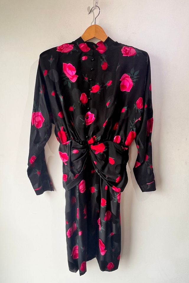 Nina Ricci Boutique Black Silk Rose Dress Selected by The Curatorial Dept. #2