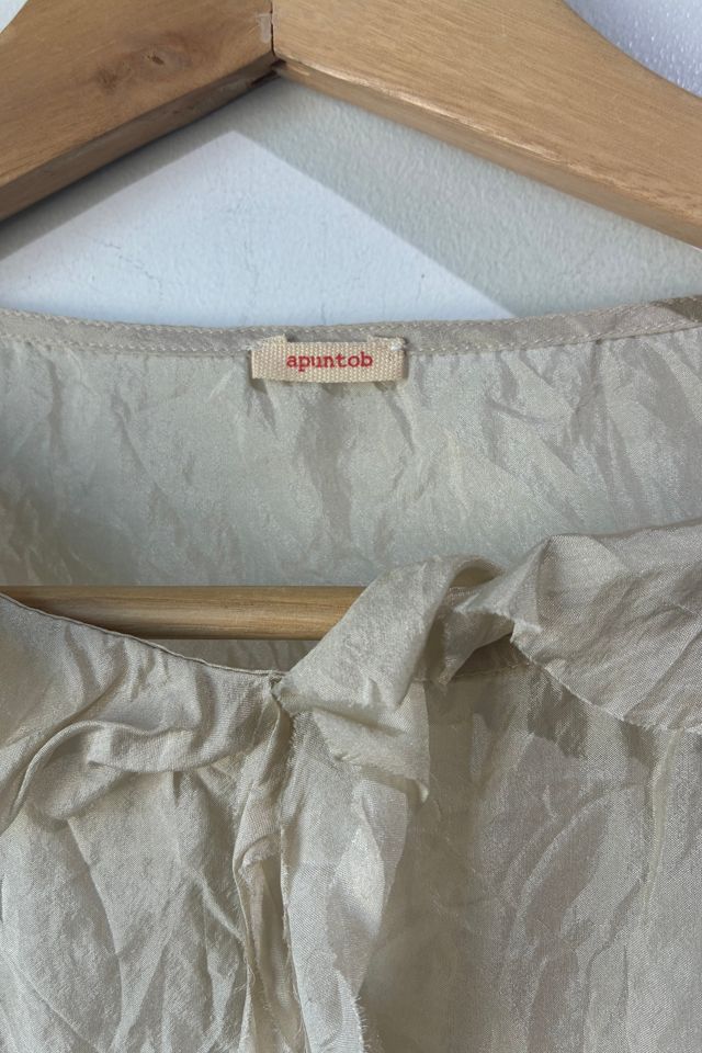 Apuntob White Silk Sleeveless Top with Tie Selected by The Curatorial Dept. #1