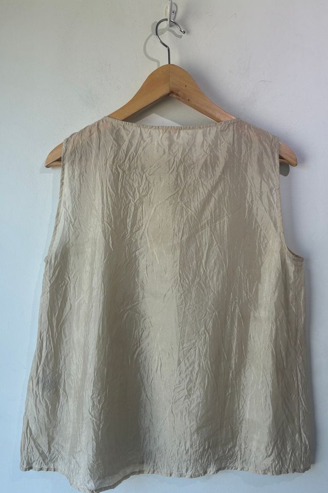 Apuntob White Silk Sleeveless Top with Tie Selected by The Curatorial Dept. #2