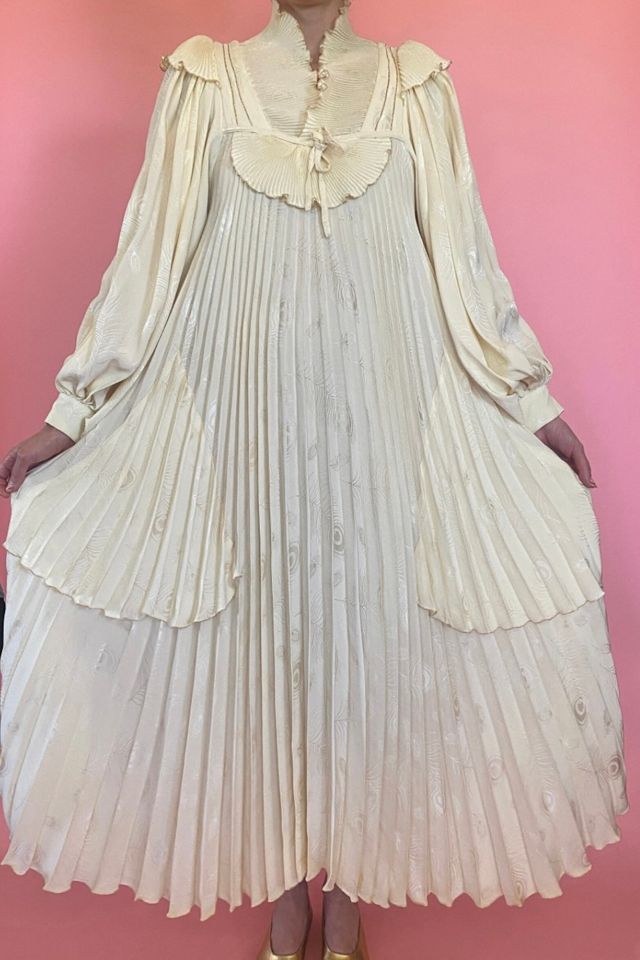 Vintage 1970s Fong Leng Silk Pleated Wedding Dress Selected by The Curatorial Dept. #1
