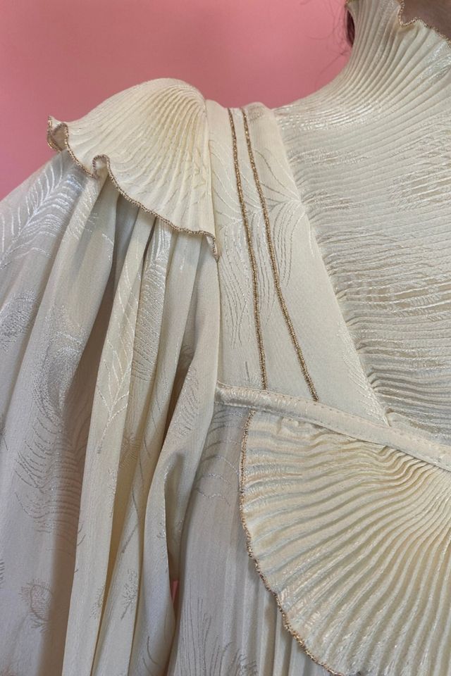 Vintage 1970s Fong Leng Silk Pleated Wedding Dress Selected by The Curatorial Dept. #2