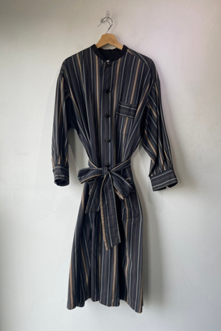 Vintage Matsuda Black Striped Duster Jacket Selected by The Curatorial Dept.