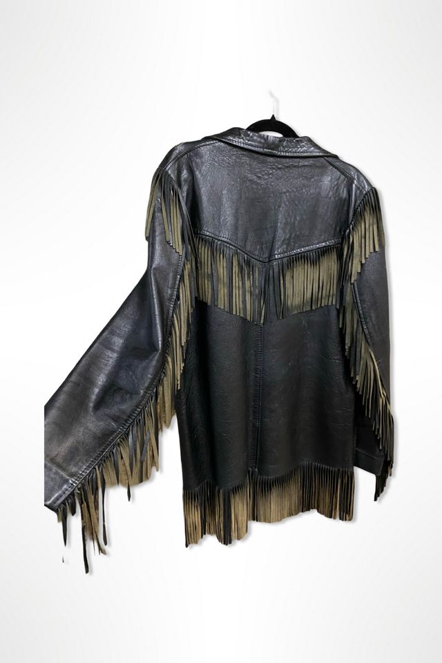 1950s Western Black Leather Fringe Jacket Selected By Ritual Vintage #1