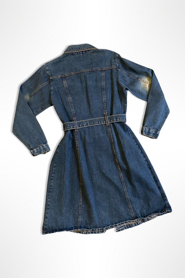 Y2K Washed Denim trench Coat Selected By Ritual Vintage #1