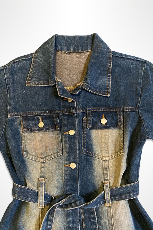 Y2K Washed Denim trench Coat Selected By Ritual Vintage #2