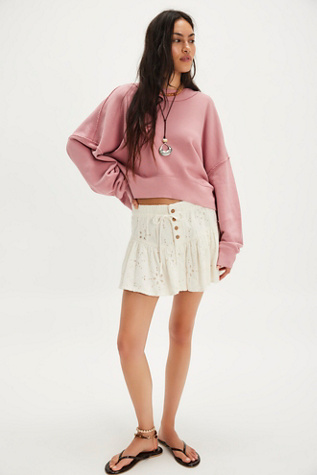 We The Free Hi-Lo Pullover at Free People in Pink, Size: XL