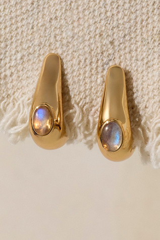 Leeada Reve Gem Hoops by Leeada Jewelry at Free People