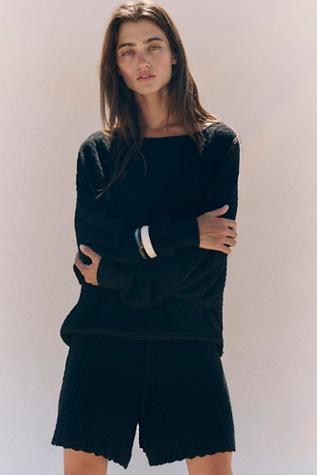 Rowan Sweater Short Co-Ord by free-est at Free People in Black, Size: Small