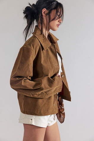 We The Free Hera Vegan Suede Jacket at Free People in Brown, Size: L