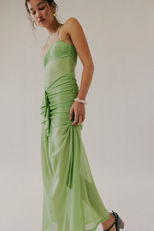 Nightcap Mermaid Mesh Dress at Free People in Pistachio, Size: Small