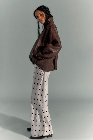 We The Free Sonny Leather Pullover Jacket at Free People in Brown, Size: XS