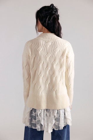 L.L.Bean Cashmere Cable Mockneck Sweater