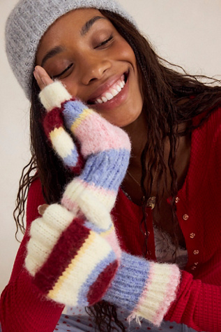 Super Stripe Gloves by Free People in White