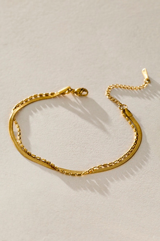 Brenda Grands Waterproof Double Anklet at Free People in Gold