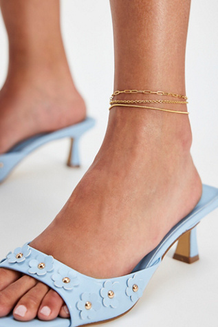 Brenda Grands Waterproof Triple Anklet at Free People in Gold