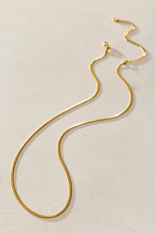 Brenda Grands Waterproof Herringbone Belly Chain at Free People in Gold, Size: M/L