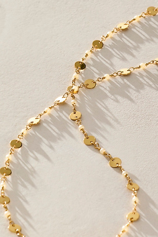 Женские украшения Brenda Grands Waterproof Pearl Coin Belly Chain, цвет: Золотой / Жемчужный — фото 2