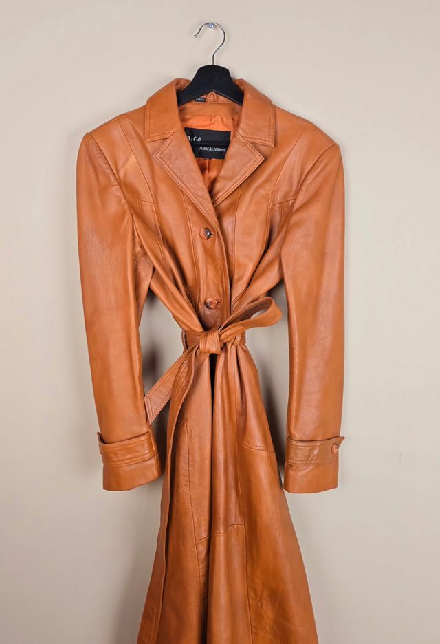 90s Vintage Wilsons Leather Trench Coat Selected By The Igala NYC #1