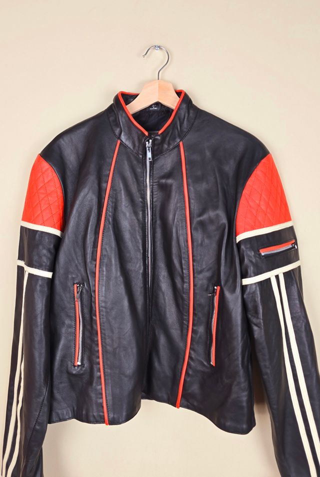 Vintage Cropped Leather Biker Jacket Selected By The Igala NYC #1