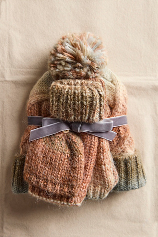 Rainbow Run Hat + Glove Set at Free People in Blue Combo