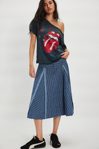 T-shirt épaules dénudées The Stones Stars par Daydreamer en Noir Vintage, pour femme chez Free People