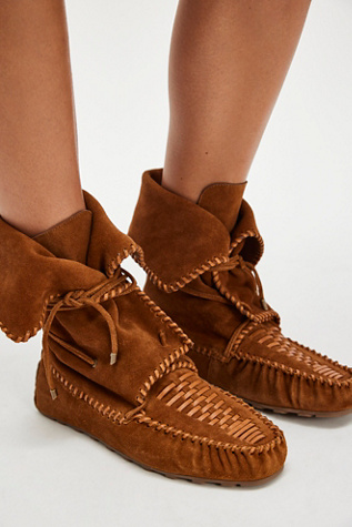 Misty Moccasin Boots by Free People in Tan, Size: US 6.5