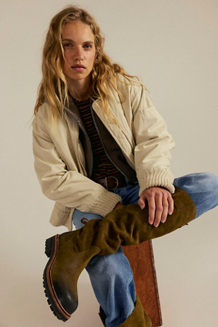 We The Free Rapids Riding Boots at Free People in Green, Size: US 8.5