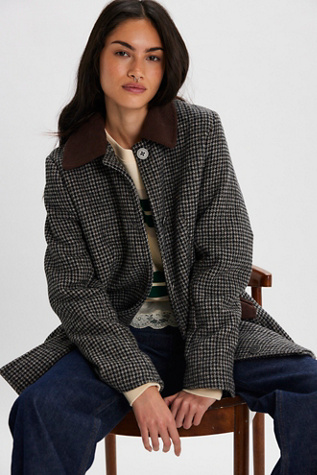Riley Car Coat Jacket at Free People in Grey Combo, Size: Large