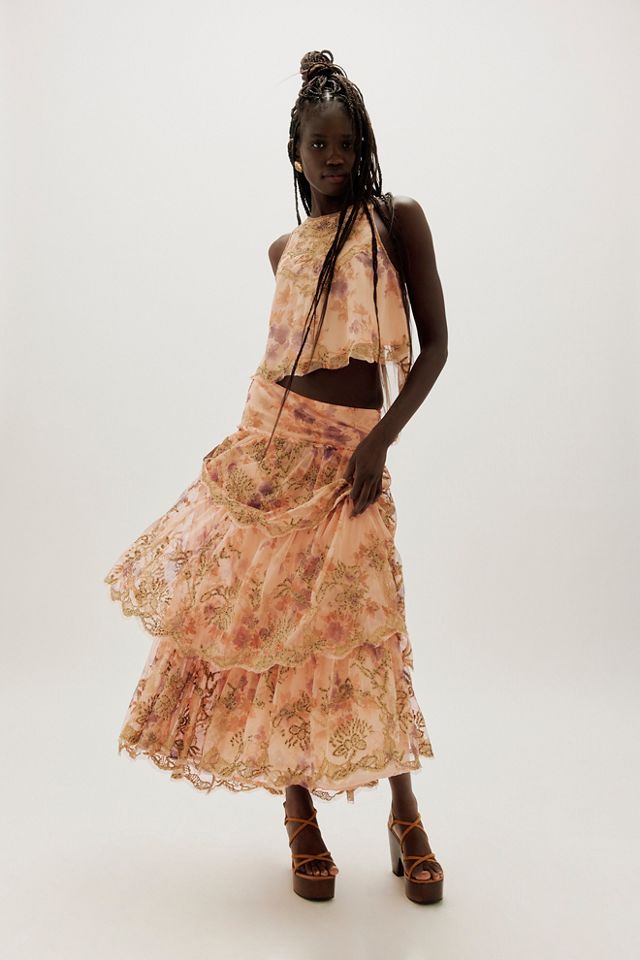 Maple Glow Maxi Skirt Set #3