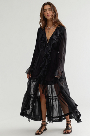 Isla Midi Dress at Free People in Black, Size: Medium