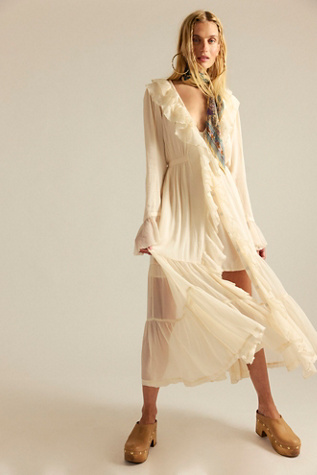 Robe midi Isla par Free People en Rose Nuptial, pour femme taille: XS