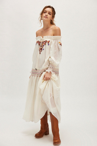 Harvest Moon Maxi Dress by Free People in White, Size: XL