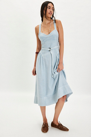 Robe Mi-Longue Merrick par Free People en Brume De Niagara, pour femme taille: S