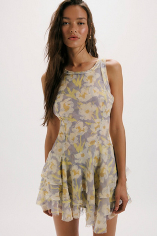 Raven Printed Mini Dress at Free People in Purple Ash Combo, Size: Small