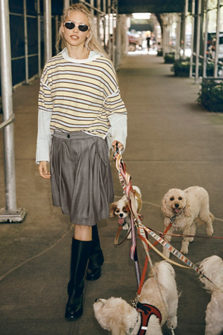 We The Free August Striped Pullover at Free People in Green, Size: XS