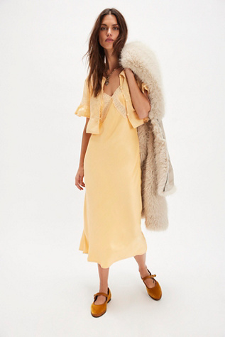 Sweet Tea Midi Dress Co-ord at Free People in Apricot Sherbet, Size: Small