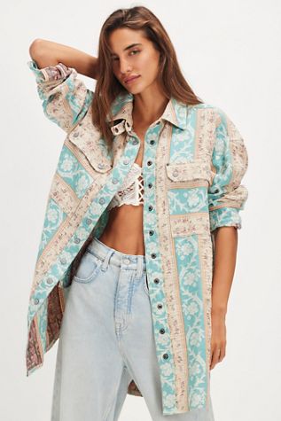 We The Free Tattered And Ruffled Denim Top