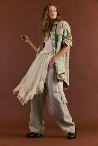 We The Free Wonderland Fog Jacquard Shirt at Free People in Blue, Size: L