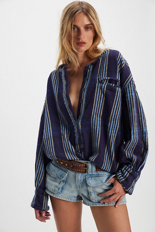 We The Free Perfect In Plaid Pullover at Free People in Black Combo, Size: XS