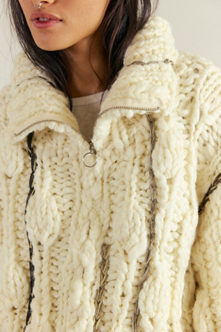 Nigel Preston Tessel Line Knit Sweater at Free People in White