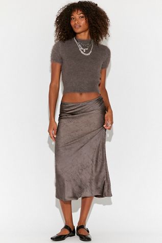 Alexandra Maxi Crushed Satin Skirt Set