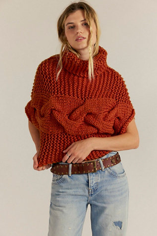 Nigel Preston Short-Sleeve Sweater at Free People in Orange